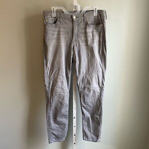 7 For All Mankind Light Gray Ankle Skinny Jeans